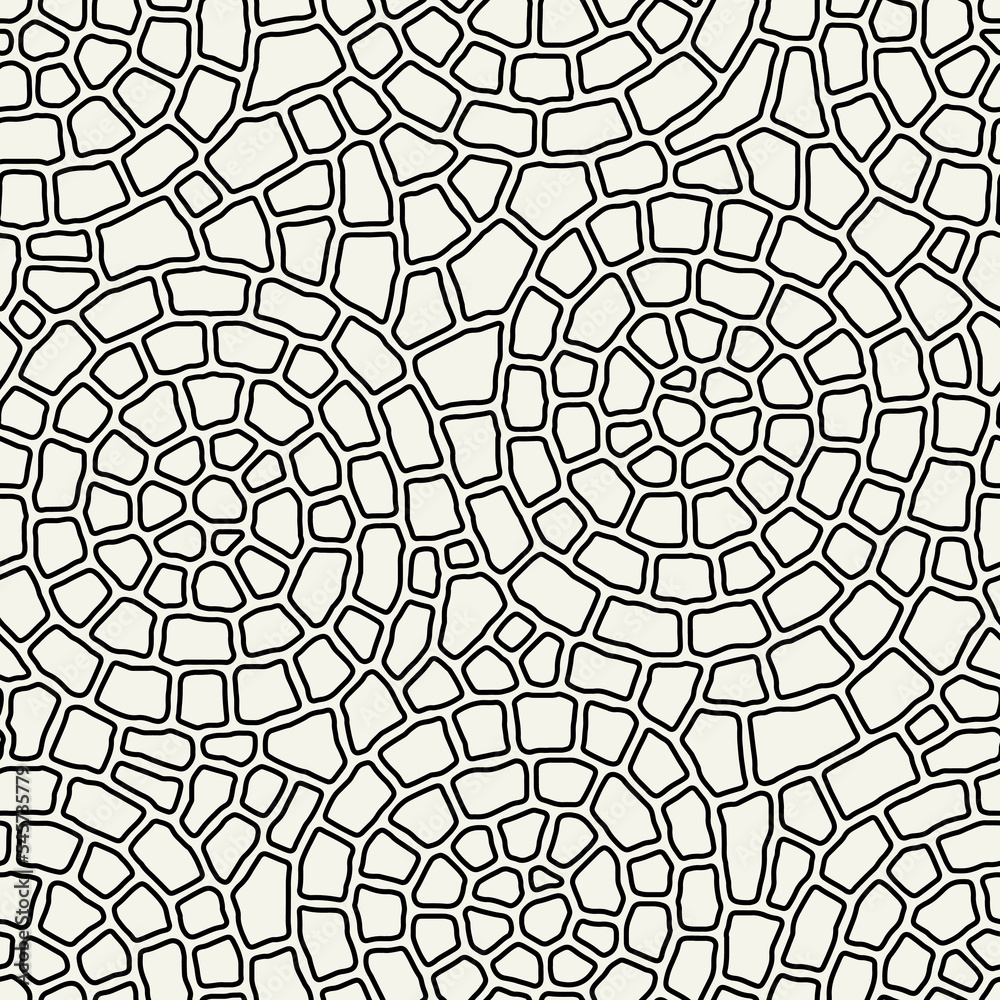 Vector seamless pattern. Monochrome organic shapes. Stylish structure of natural spots. Abstract background with spotty scrolls. Can be used as a swatch. Spotty monochrome print.