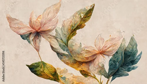 Obraz Beautiful delicate floral colorful background. Watercolor plants with voluminous multi-colored petals, light floral background, art decor.