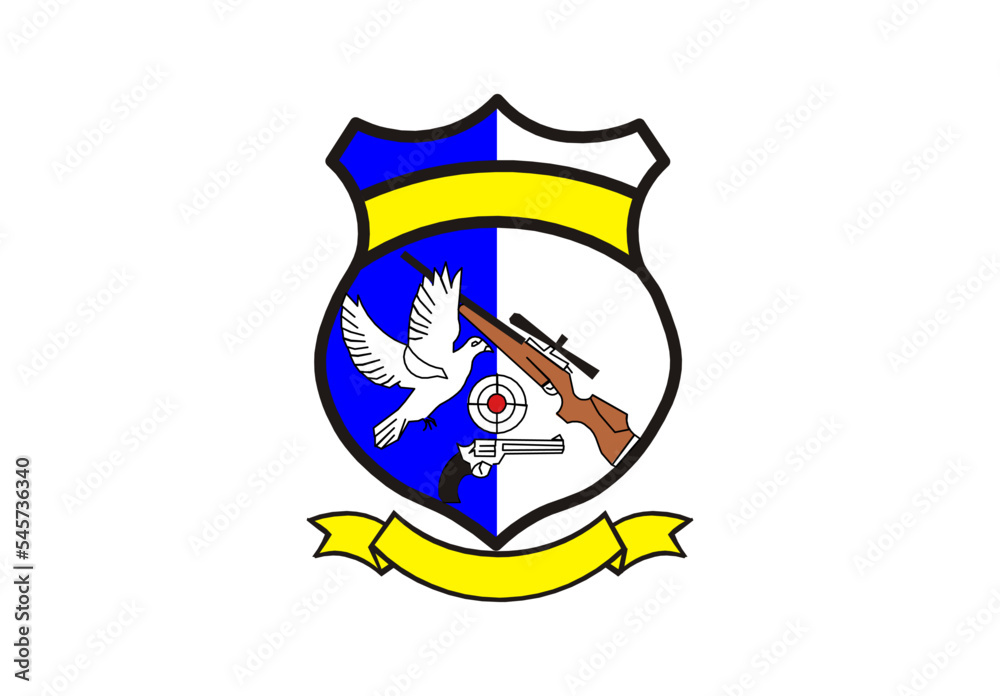 bird sniper with template badge logo design bird sniper with template badge logo design