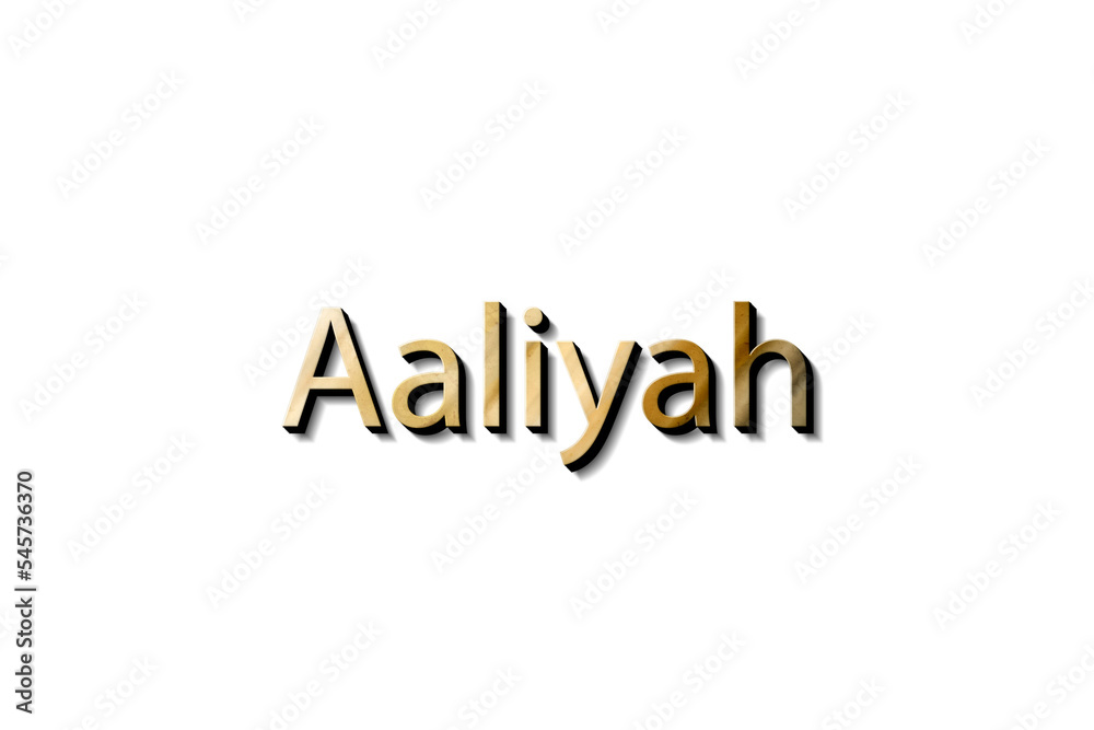 AALIYAH 3D MOCKUP NAME