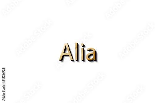 ALIA NAME 3D MOCKUP photo