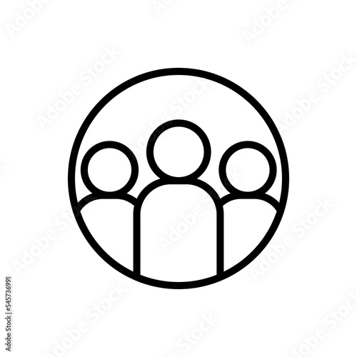 Team image flat line icon