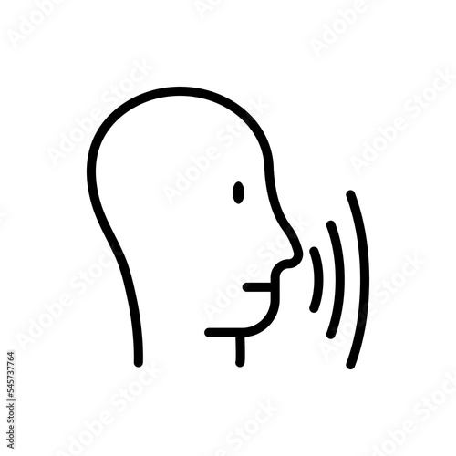 voice command flat line icon