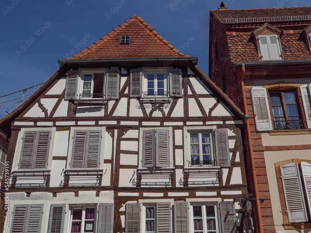 Historic half-timbered building in Wissembourg, Alsace, France