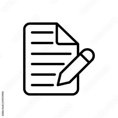 document signin flat line icon