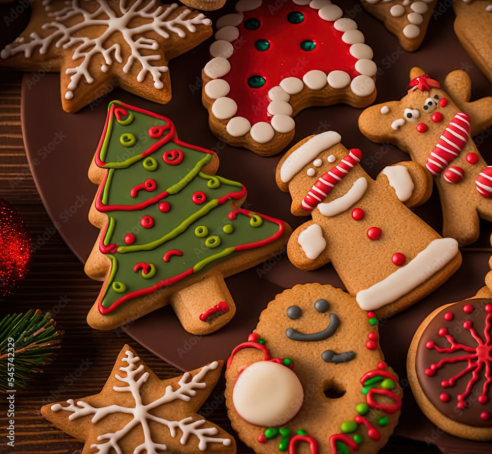 Christmas cookie decorated digital 3D illustration Christmas cookie decorated digital 3D illustration