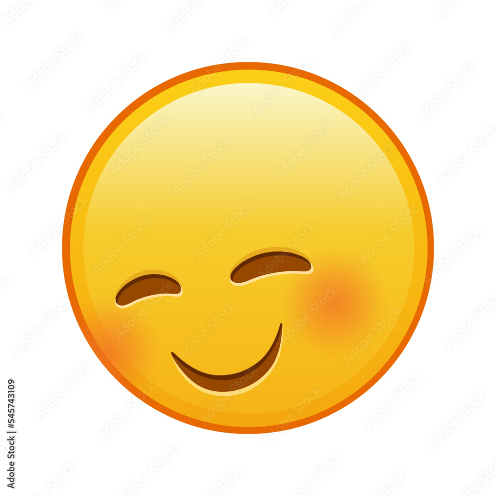 Fototapeta premium Smiling face with laughing eyes Large size of yellow emoji smile