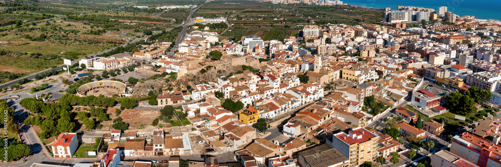 Bird's Eye Perspective Old Town of Oropesa del Mar, Valencia Community, Spain