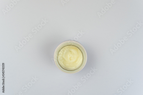 Face cream on the white background. Creamy natural mask for women and for man