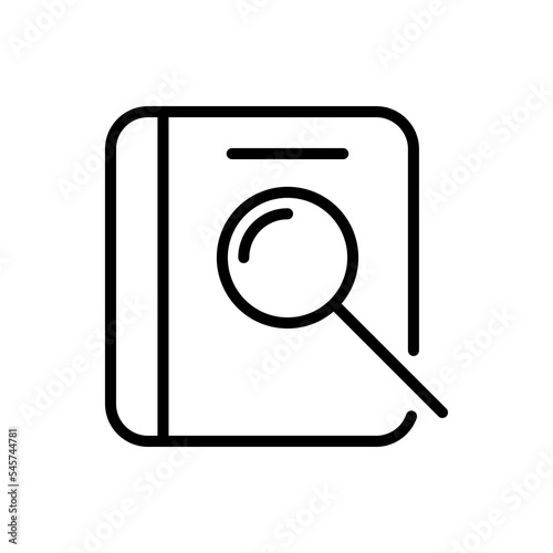 search book symbol flat line icon