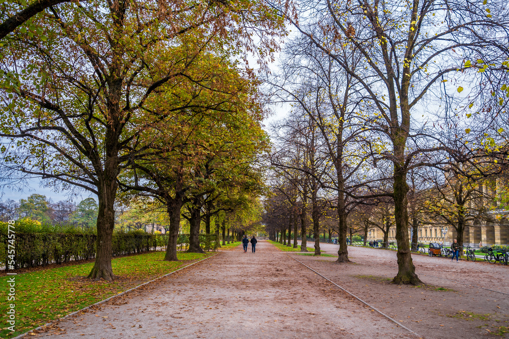 Hofgarten garden view in Munih City