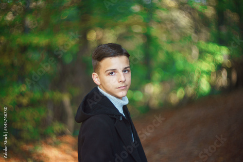 portrait of handsome young man outdoors