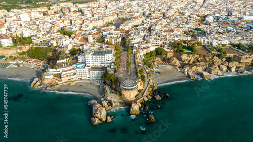 Vista del municipio de Nerja en la zona costera del balcón de Europa, España photo