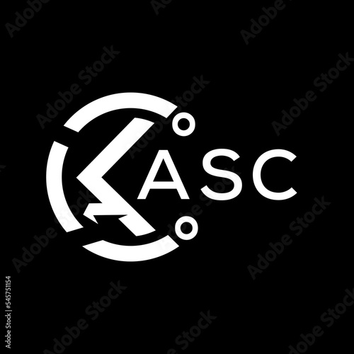 ASC letter logo. ASC black background and white letter. ASC technology Monogram logo design for entrepreneur and business. ASC best icon.
