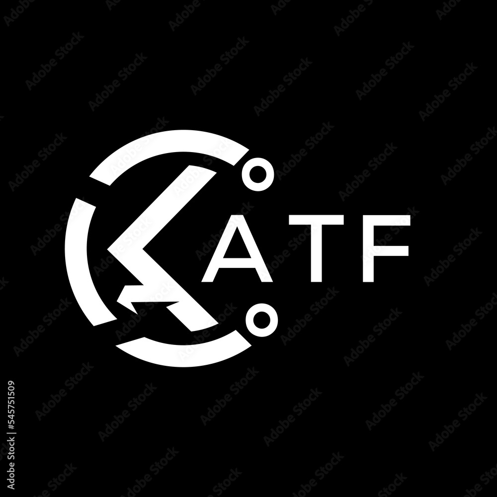 ATF letter logo. ATF black background and white letter. ATF technology Monogram logo design for entrepreneur and business. ATF best icon.
 - obrazy, fototapety, plakaty 