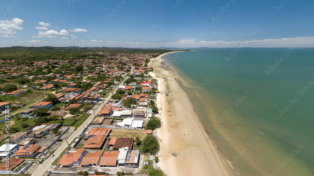 Vista Aérea da praia de Cabuçu, Bahia, Brasil