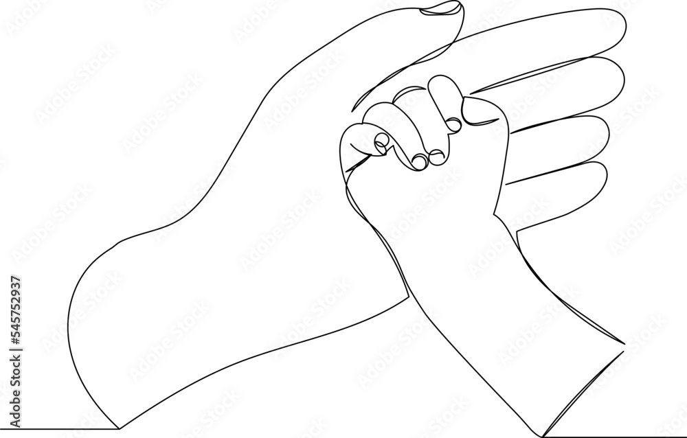 hands mom and baby continuous line drawing, vector hands mom and baby continuous line drawing, vector