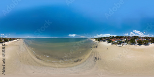 Imagem esférica em 360 graus da praia de Cabuçu, Bahia, Brasil