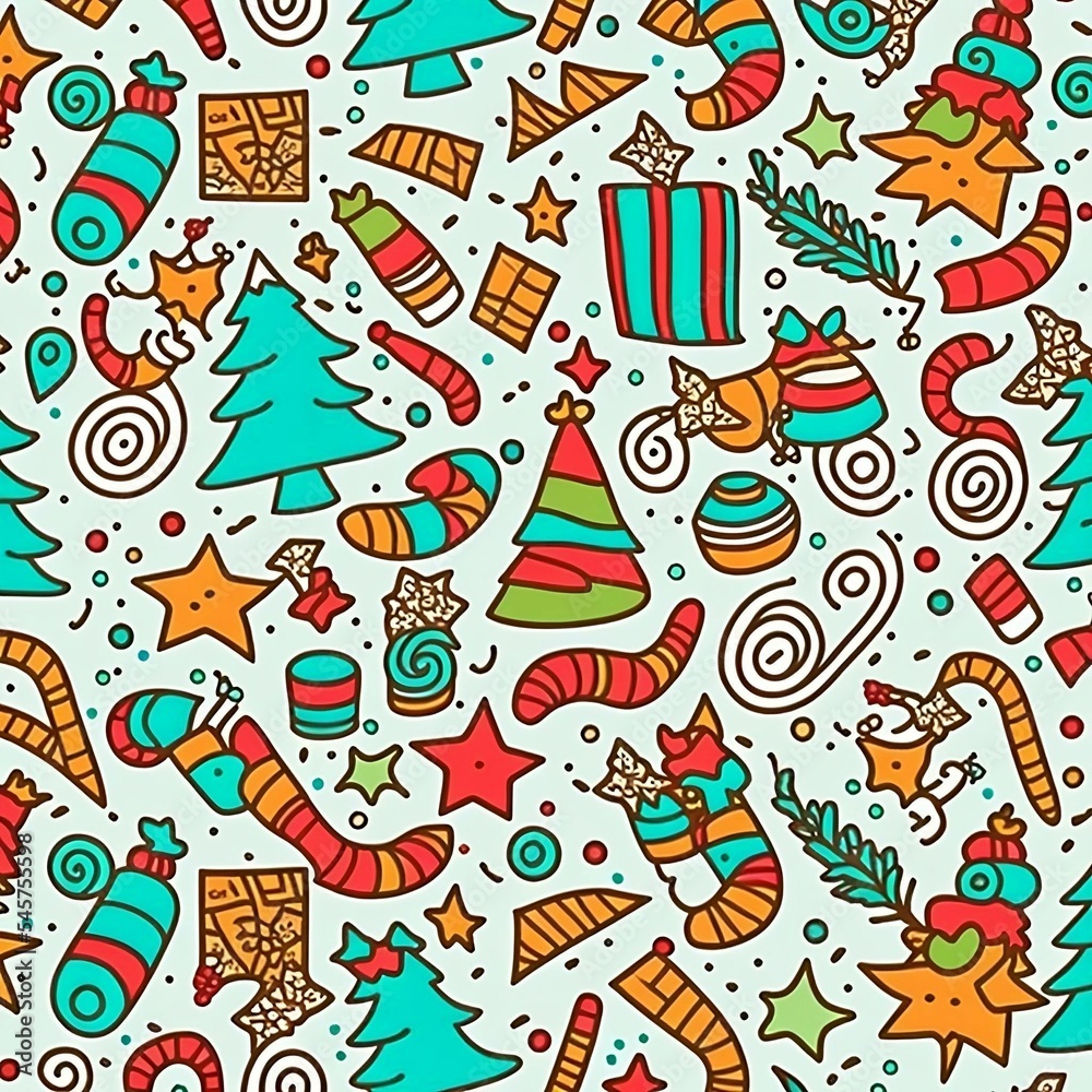 Abstract colorful Christmas pattern background