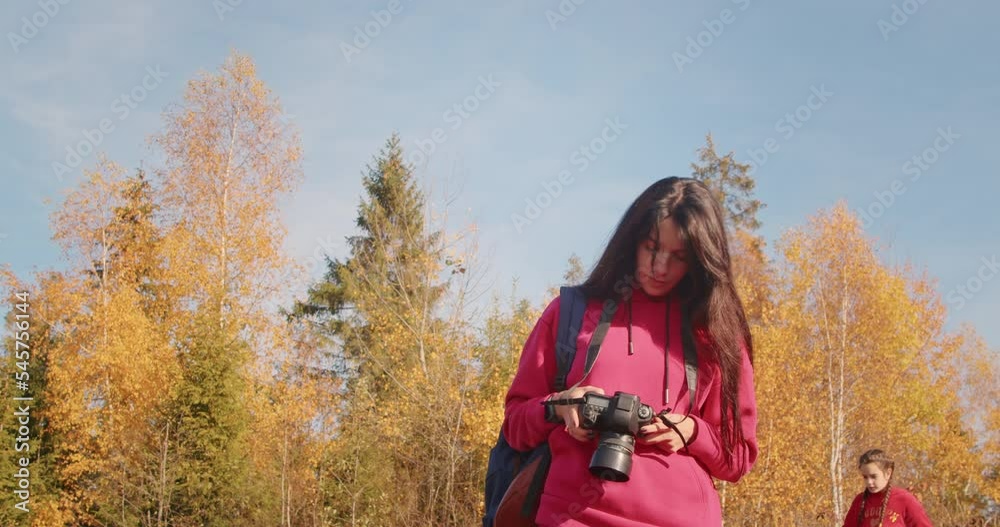 The camera follows a woman on a trip or adventure. The camera follows a woman on a trip or adventure.