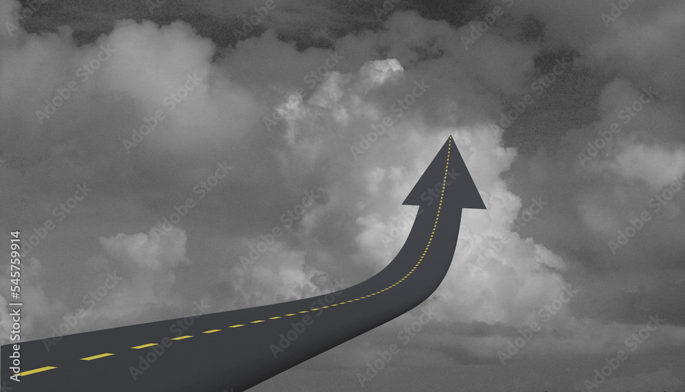 Fototapeta premium Highway to sky in arrow shape