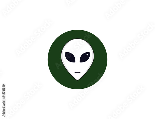 Alien head, character icon. Vector illustration.
