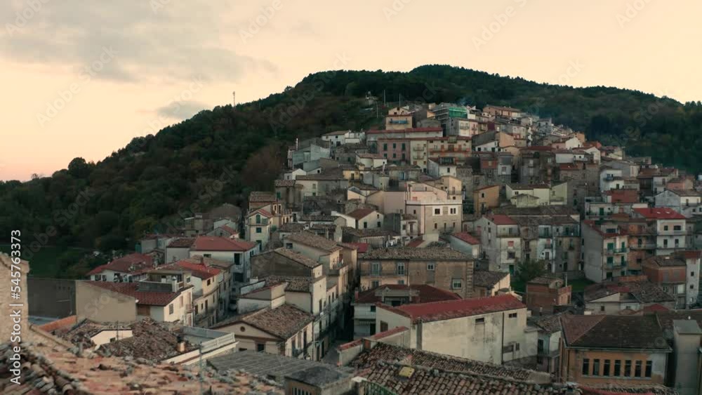 The bell tower of Montefalcone del Sannio, Molise at sunset The bell tower of Montefalcone del Sannio, Molise at sunset
