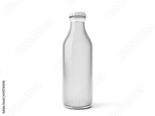 blank clear glass bottle with transparent background. 3D render.