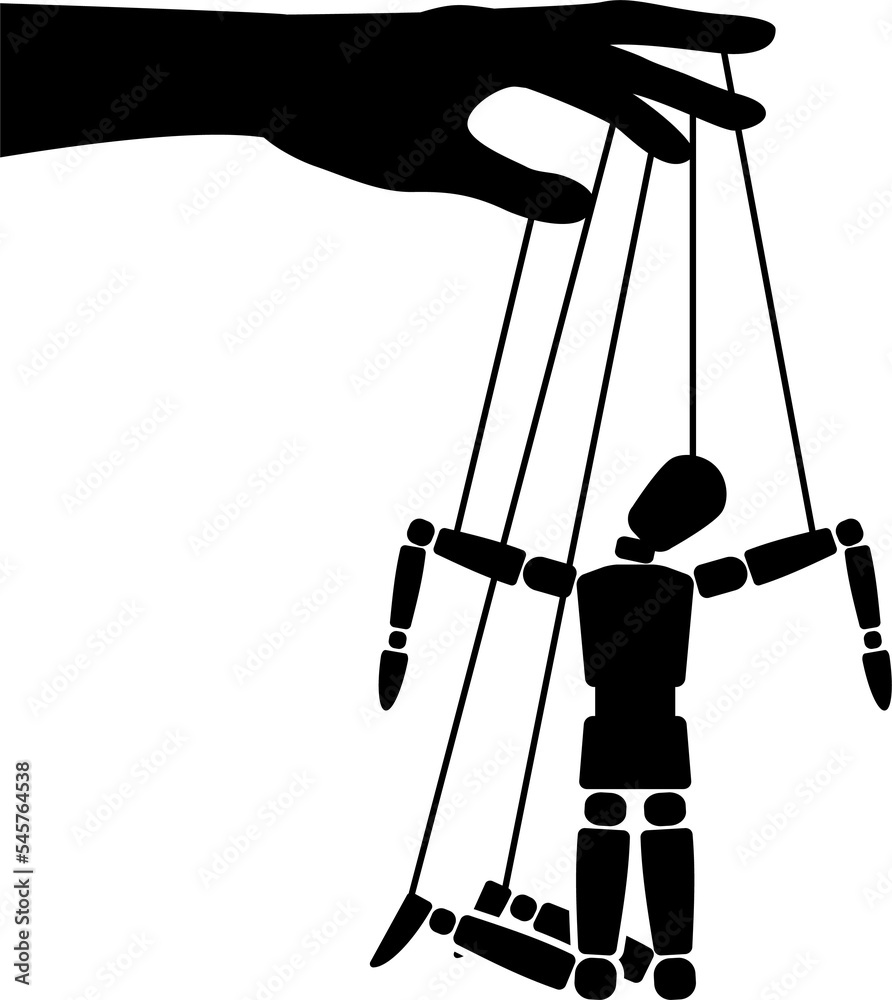 Fotografia Puppet Marionette On Ropes Is Broken Man