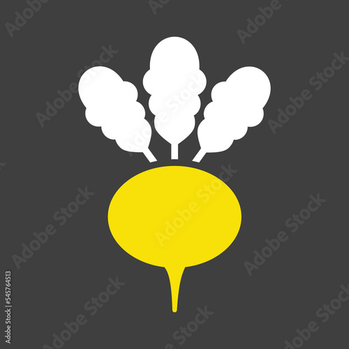 Turnip isolated vector glyph icon. Vegetable sign