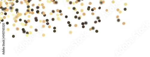 Golden serpentine confetti on transparent background. luxury isolated