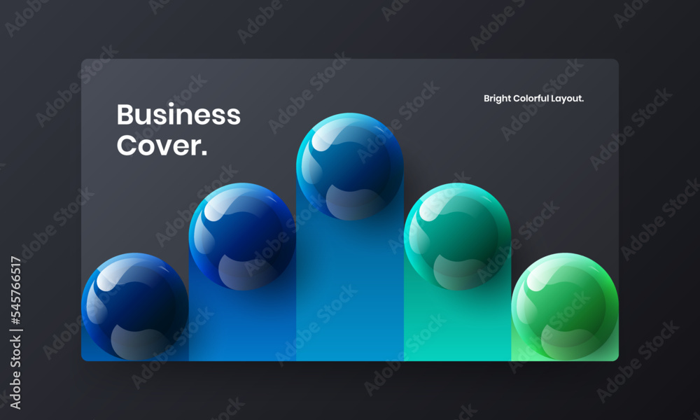 Isolated web banner design vector concept. Minimalistic 3D spheres handbill layout.