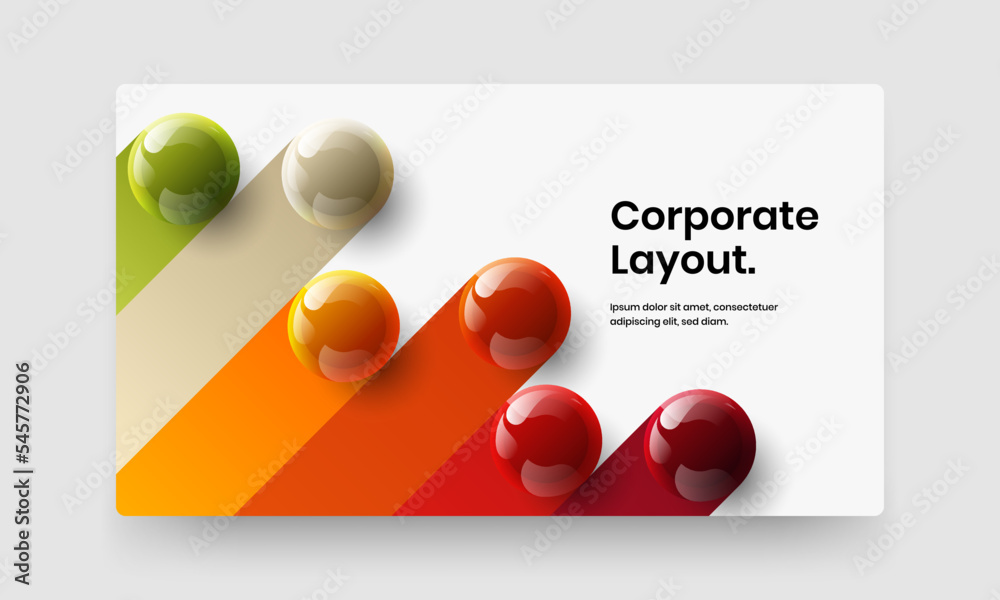 Geometric handbill design vector illustration. Abstract realistic balls company brochure layout. Geometric handbill design vector illustration. Abstract realistic balls company brochure layout.
