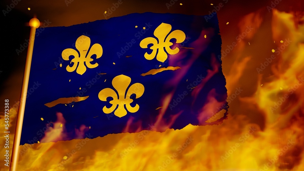 Historical royal flag of the medieval Kingdom of France (used by the ...