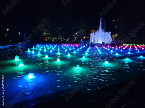 Lublin fountain at night