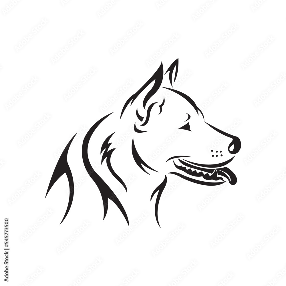 dog profile head icon logo vector design template