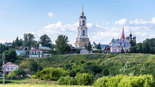 Reverend bell tower of the Rizopolozhensky Monastery in Suzdal, Golden Ring of Russia. photo