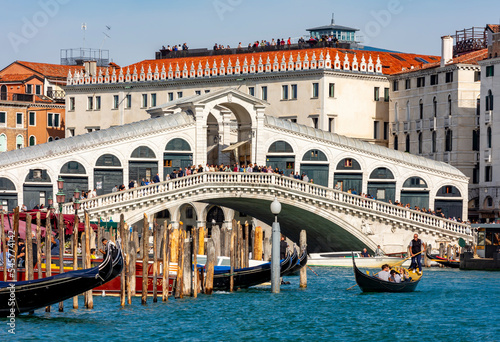 Rialto bridge and Grand canal in Venice, Venice, Italy