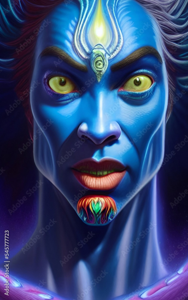 portrait of a alien creature with a mask portrait of a alien creature with a mask