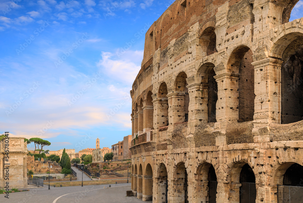 View of the Colosseum in Rome, Italy.