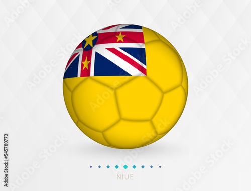 Football ball with Niue flag pattern  soccer ball with flag of Niue national team.