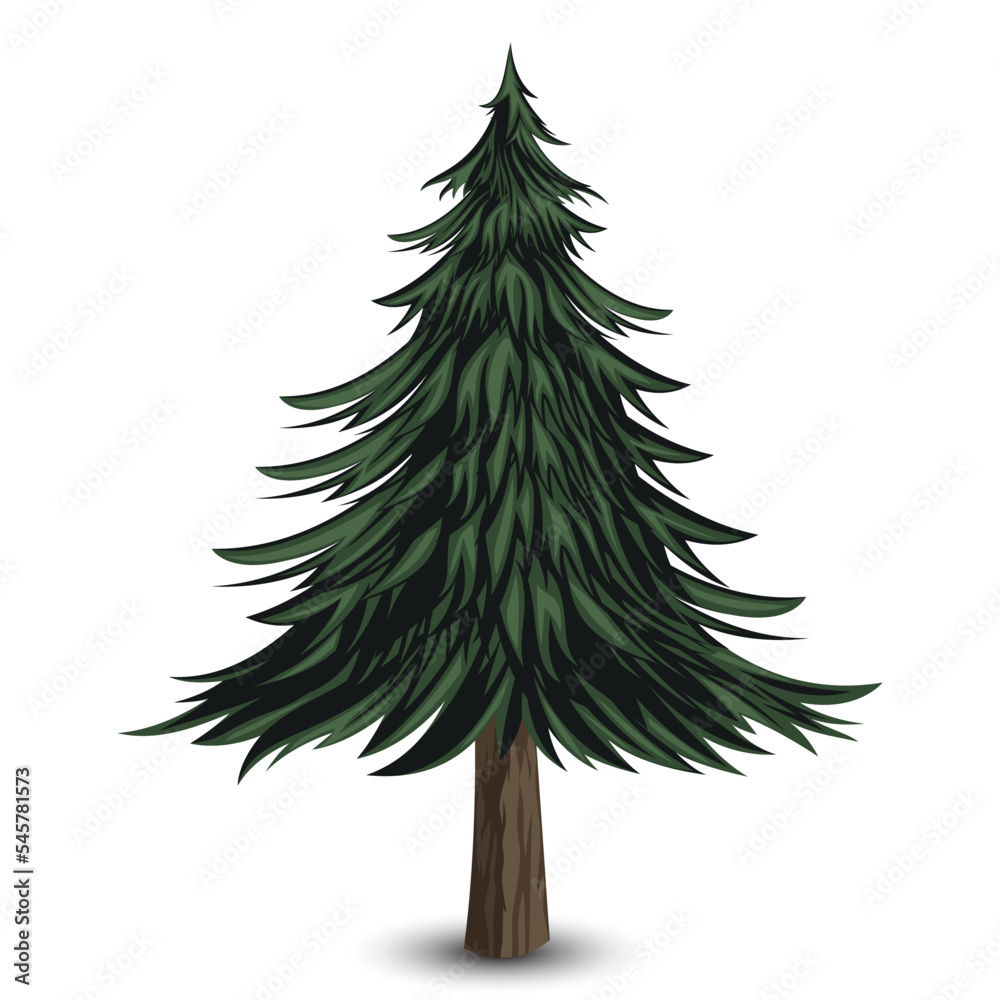 Obraz premium Traditional Christmas Tree Vector Illustration - Xmas Tree