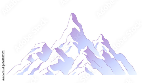 Snowy mountain top vector illustration