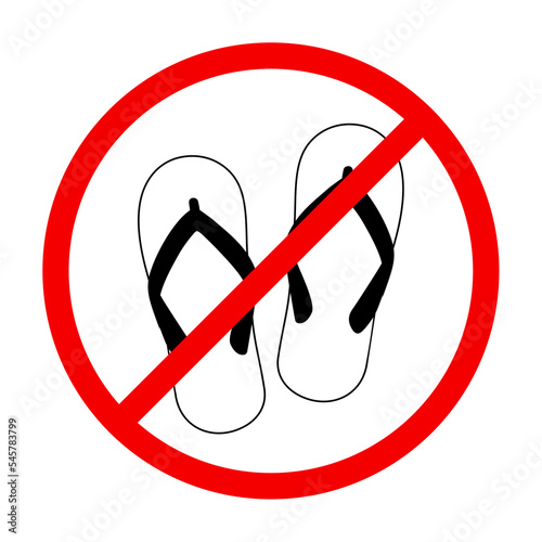 No Slipper Sandals Sign Symbol Vector Illusration