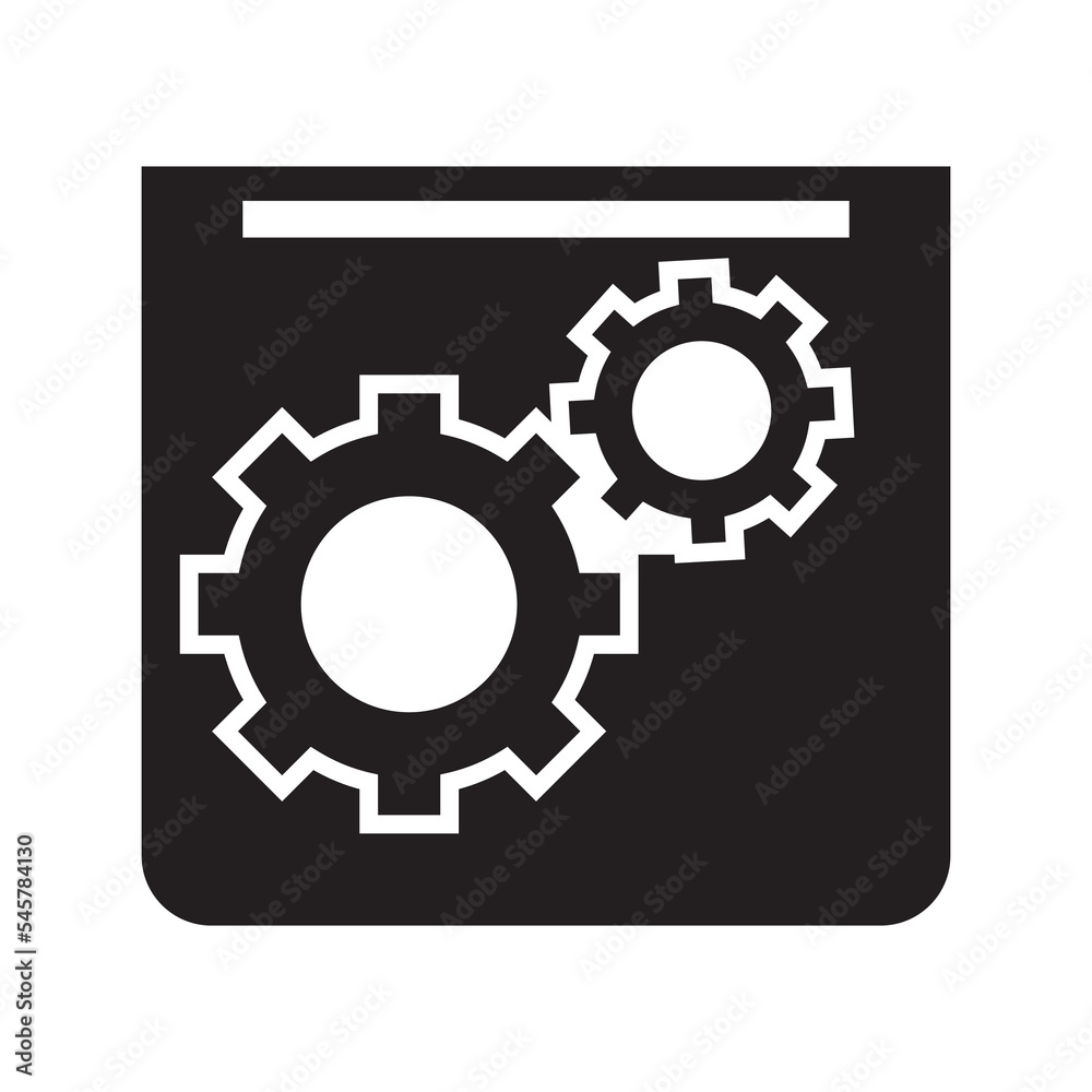 Hidden settings connection gear icon | Black Vector illustration | Hidden settings connection gear icon | Black Vector illustration |