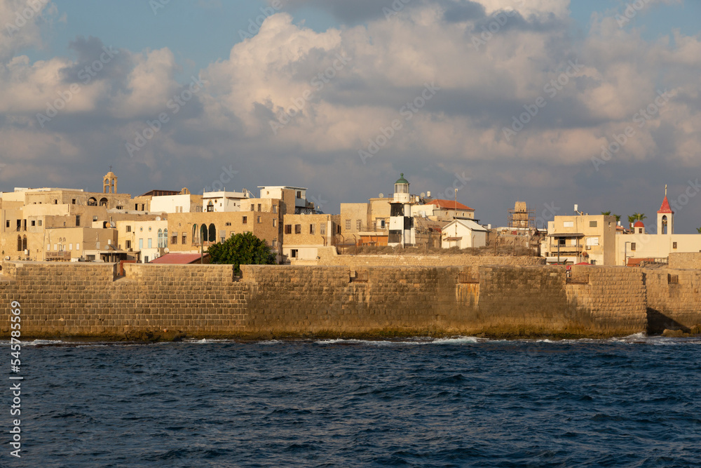 Akko with ancient history on the shores of the Mediterranean Sea