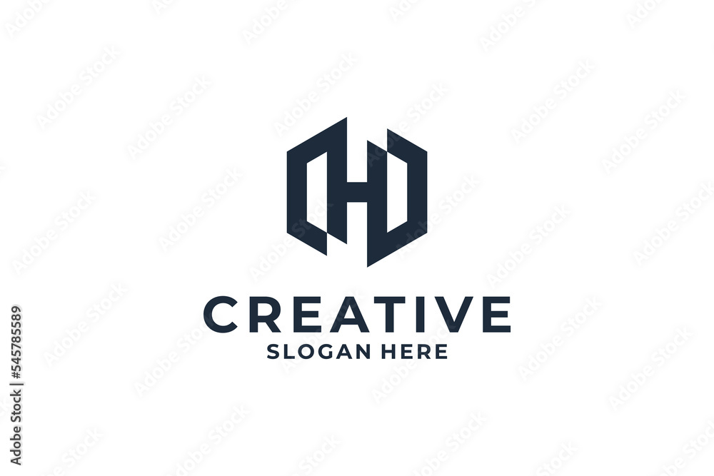 Initial letter H logo design with creative combination. Initial letter H logo design with creative combination.