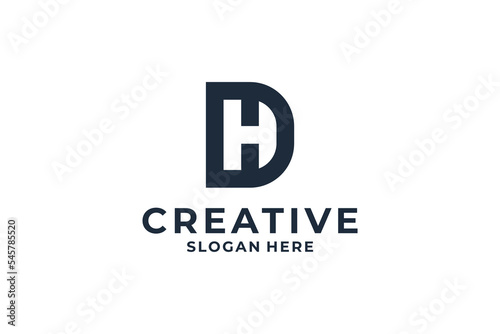 Initial letter H logo design with creative combination.