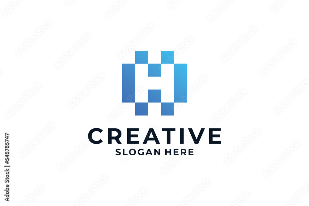 Obraz premium Letter H logo design combine with creative concept.