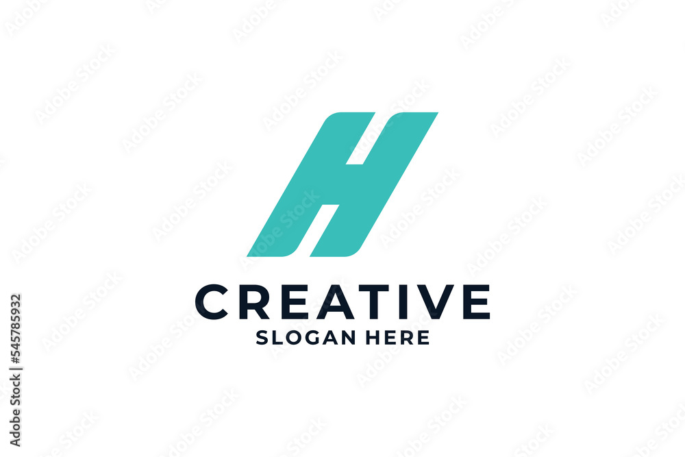 Obraz premium Simple letter H logo design template.